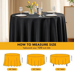 6-Pack Black Round Tablecloths, 120 in, for 5-6 Ft Round Tables, alternate view 6