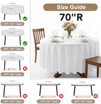 6 Pack Black Round Tablecloths 70 Inch for 36"-48" Tables in Black, alternate view 4