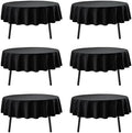 6-Pack Black Round Tablecloths, 90 in, for 4-5 Ft Round Tables in Black