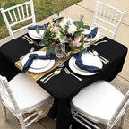 6 Pack Black Square Tablecloths 70x70 Inch for 2-4 Ft Tables in 70x70 Inch in Black, alternate view 2