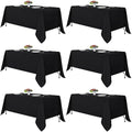 6 Pack Black Tablecloths 70x120 Inch for 6-8 Ft Rectangle Tables in 70x120 Inch in Black