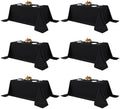 6 Pack Black Tablecloths 90x156 Inch for 8 Foot Rectangle Tables in 90x156 Inch in Black