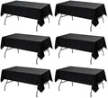 6-Pack Black Tablecloths for Rectangle Tables, 60 x 102 Inches in 60 x 102 Inches