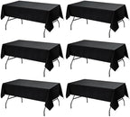 6-Pack Black Tablecloths for Rectangle Tables, 60 x 102 Inches in 60 x 102 Inches