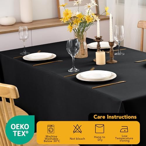 6-Pack Black Tablecloths for Rectangle Tables, 60 x 102 Inches in 60 x 102 Inches, alternate view 7