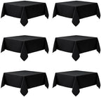 6-Pack Black Tablecloths for Square Tables, 70 x 70 Inches in 70 x 70 Inches