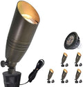 6 Pack Brass Landscape Spotlights Outdoor with 5W MR16 Bronze(102B)