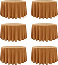 6-Pack Bronze Round Tablecloths, 120 in, for 5-6 Ft Round Tables