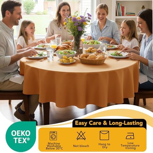 6-Pack Bronze Round Tablecloths, 120 in, for 5-6 Ft Round Tables, alternate view 7