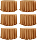 6-Pack Bronze Round Tablecloths, 132 in, for 6-8 Ft Round Tables