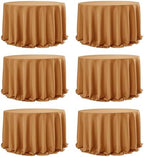 6-Pack Bronze Round Tablecloths, 132 in, for 6-8 Ft Round Tables