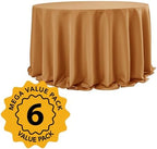 6-Pack Bronze Round Tablecloths, 132 in, for 6-8 Ft Round Tables, alternate view 2
