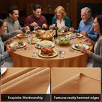 6-Pack Bronze Round Tablecloths, 132 in, for 6-8 Ft Round Tables, alternate view 4