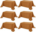 6-Pack Bronze Tablecloths for Rectangle Tables, 90 x 132 Inches in 90 x 132 Inches