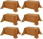 6-Pack Bronze Tablecloths for Rectangle Tables, 90 x 132 Inches in 90 x 132 Inches