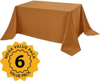 6-Pack Bronze Tablecloths for Rectangle Tables, 90 x 132 Inches in 90 x 132 Inches, alternate view 2