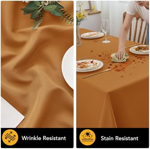 6-Pack Bronze Tablecloths for Rectangle Tables, 90 x 132 Inches in 90 x 132 Inches, alternate view 4