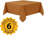 6-Pack Bronze Tablecloths for Square Tables, 54 x 54 Inches in 54 x 54 Inches, alternate view 2