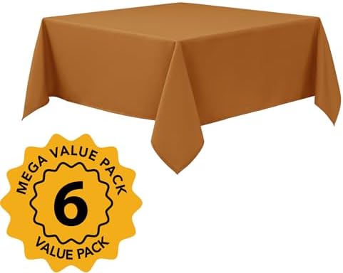 6-Pack Bronze Tablecloths for Square Tables, 54 x 54 Inches in 54 x 54 Inches, alternate view 2