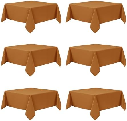 6-Pack Bronze Tablecloths for Square Tables, 70 x 70 Inches in 70 x 70 Inches