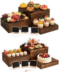 6-Pack Buffet Risers and Stands for Food Display Wood Risers in Wood