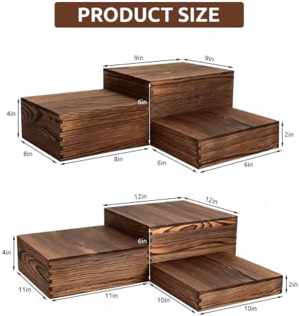 6-Pack Buffet Risers and Stands for Food Display Wood Risers in Wood, alternate view 2
