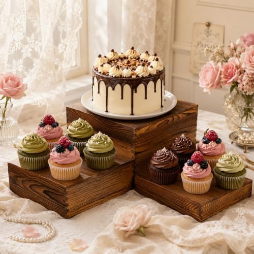 6-Pack Buffet Risers and Stands for Food Display Wood Risers in Wood, alternate view 3