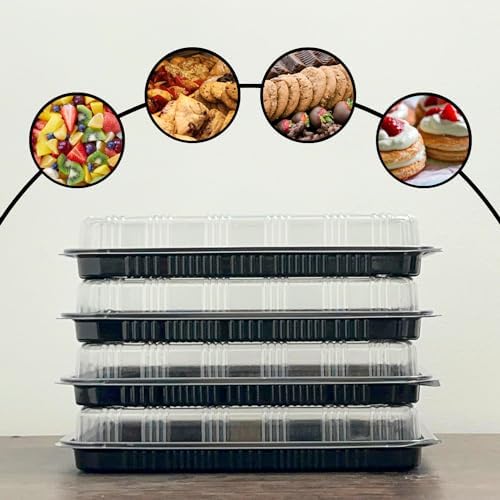 6 Pack Catering Trays with Lid - 18" Serving Trays with Lids - Reusable Serving Platter With Lid for Catering, alternate view