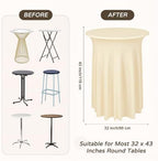 6 Pack Champagne Cocktail Table Cover 32 x 43 Inch with Wavy Skirt in 32 x 43 Inch, alternate view 3