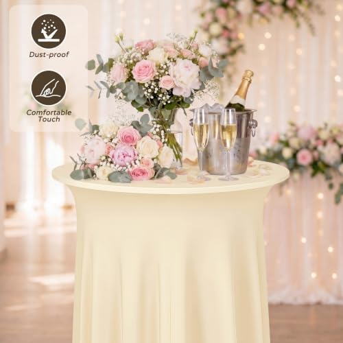 6 Pack Champagne Cocktail Table Cover 32 x 43 Inch with Wavy Skirt in 32 x 43 Inch, alternate view 4