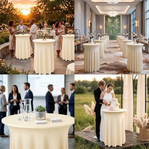 6 Pack Champagne Cocktail Table Cover 32 x 43 Inch with Wavy Skirt in 32 x 43 Inch, alternate view 6