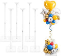 6-Pack Clear Acrylic Balloon Stand Kit, Adjustable 11.8-23.62inch Height Inches, Reusable Balloon Stick Holder