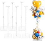 6-Pack Clear Acrylic Balloon Stand Kit, Adjustable 11.8-23.62inch Height Inches, Reusable Balloon Stick Holder