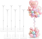 6-Pack Clear Acrylic Balloon Stand Kit, Adjustable Height 11.81 - 27.56 Inches, Reusable Balloon Stick Holder