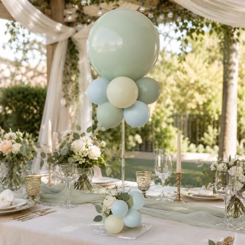 6-Pack Clear Acrylic Balloon Stand Kit, Adjustable Height 11.81 - 27.56 Inches, Reusable Balloon Stick Holder, alternate view