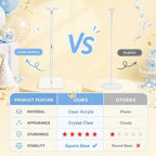 6-Pack Clear Acrylic Balloon Stand Kit, Adjustable Height 11.81 - 27.56 Inches, Reusable Balloon Stick Holder, alternate view