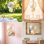 6 Pack Clear Acrylic Balloon Stand Kit Balloon Centerpieces for Tables 15.7 Inch in Clear, alternate view 7