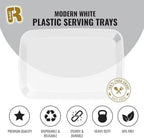 6 Pack Clear Plastic Serving Trays For Party, 12.75 x 8.25 In - Heavy Duty Plastic Trays For Food - Rectangular, alternate