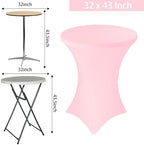 6 Pack Cocktail Spandex Tablecloth 32"x43" Pink Stretch Square Corners Cocktail Table Cover Fitted High Top, alternate view 2
