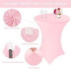 6 Pack Cocktail Spandex Tablecloth 32"x43" Pink Stretch Square Corners Cocktail Table Cover Fitted High Top, alternate view 3