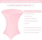6 Pack Cocktail Spandex Tablecloth 32"x43" Pink Stretch Square Corners Cocktail Table Cover Fitted High Top, alternate view 4
