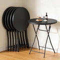 6 Pack Cocktail Table, 32 Inch Folding Table, High Top Round Tables, Black in Black