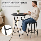 6 Pack Cocktail Table, 32 Inch Folding Table, High Top Round Tables, Black in Black, alternate view 2