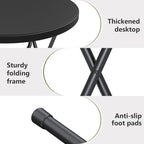 6 Pack Cocktail Table, 32 Inch Folding Table, High Top Round Tables, Black in Black, alternate view 3