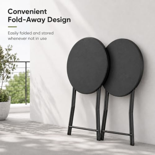 6 Pack Cocktail Table, 32 Inch Folding Table, High Top Round Tables, Black in Black, alternate view 4