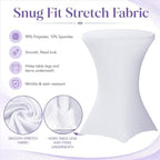 6 Pack Cocktail Tablecloth Bar Top Table Covers Round White Spandex in White, alternate view 5