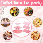 6 Pack Cupcake Stand Set 3 Pcs 3 Tier Gradient Dessert Table Display Stands Cookie Tray Rack 3 X14 in Rectangle, alternate