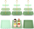 6 Pack Cupcake Stand Set 3 Pcs 3 Tier Gradient Dessert Table Display Stands Cookie Tray Rack 3 X14 in Rectangle
