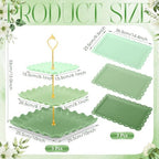 6 Pack Cupcake Stand Set 3 Pcs 3 Tier Gradient Dessert Table Display Stands Cookie Tray Rack 3 X14 in Rectangle, alternate