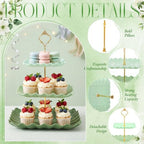 6 Pack Cupcake Stand Set 3 Pcs 3 Tier Gradient Dessert Table Display Stands Cookie Tray Rack 3 X14 in Rectangle, alternate